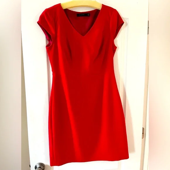 The Limited Red Rich Cap Sleeve Dress MIDI Size Women’s 8 - Picture 1 of 13